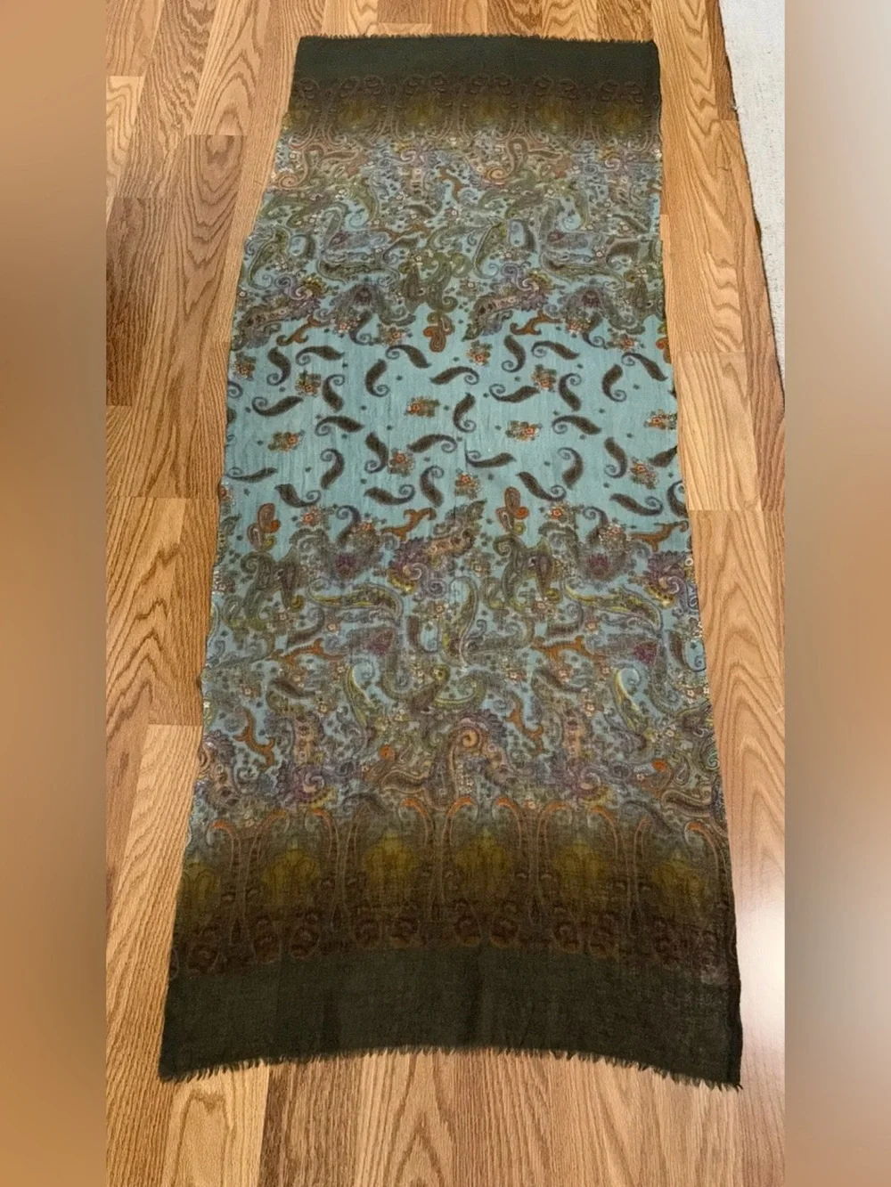 J. Jill Teal Paisley scarf 26 x 72